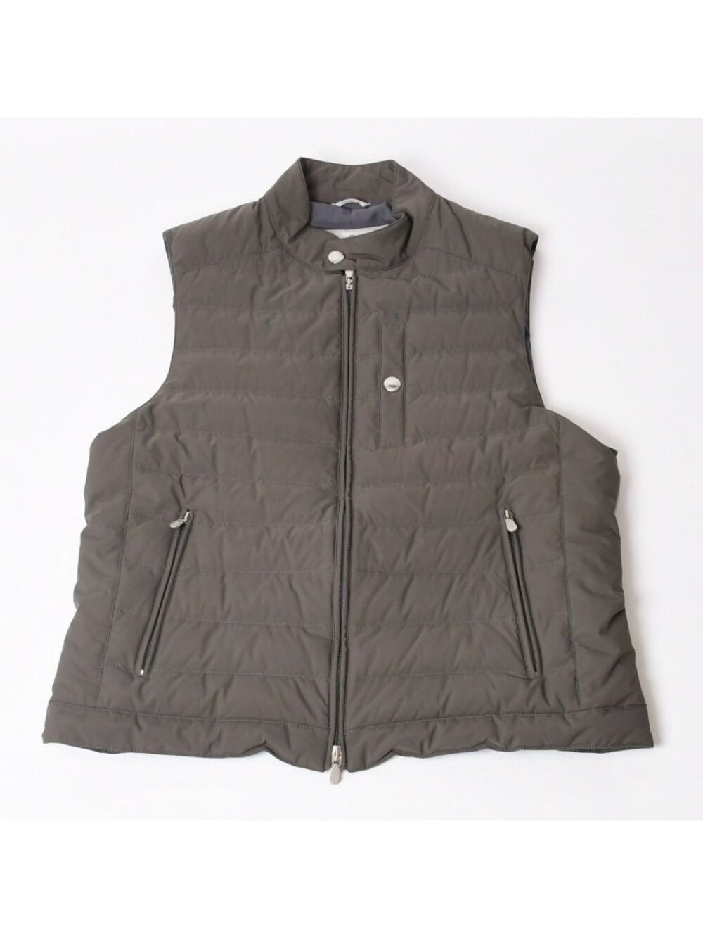 Brunello Cucinelli Quilted Down Vest Gray